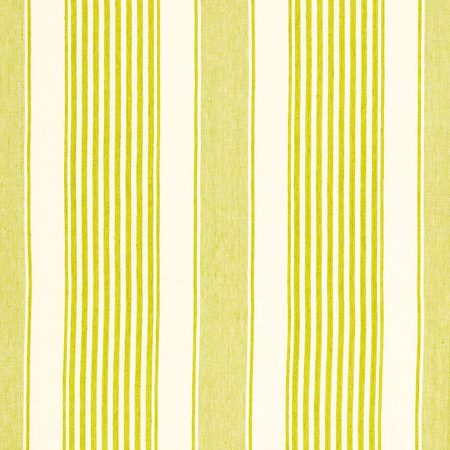 Schumacher Summerville Linen Stripe Limeade Fabric