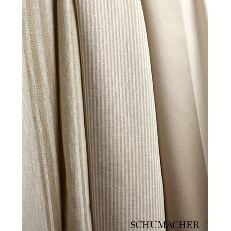 Schumacher Summerville Linen Stripe Dune Fabric