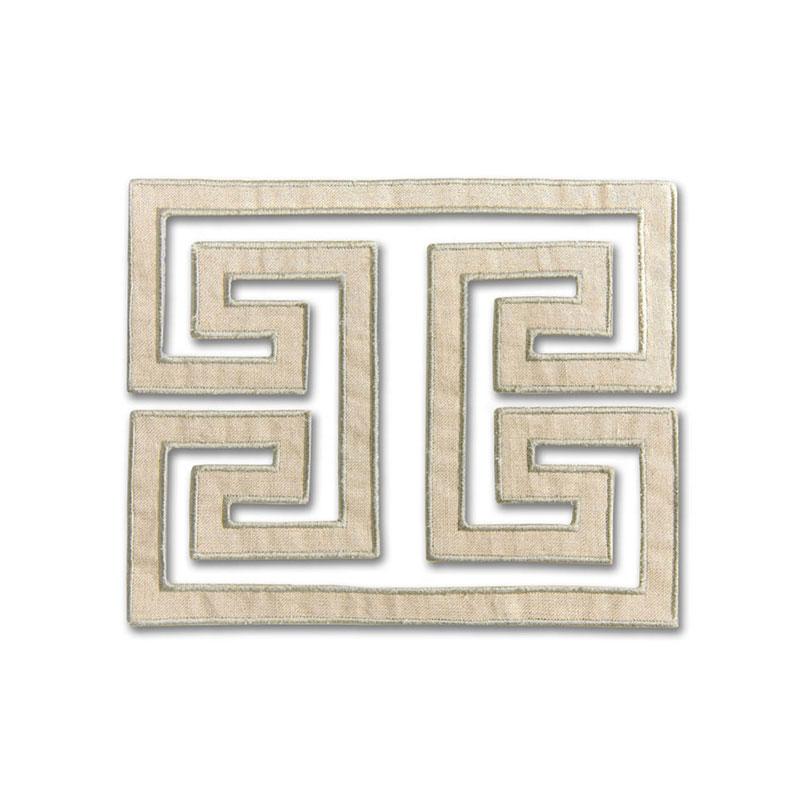 Schumacher Greige Madame Wu Appliqu