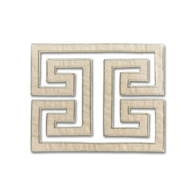 Schumacher Greige Madame Wu Appliqu