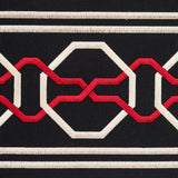 Schumacher Malmaison Tape Noir / Ruby Trim