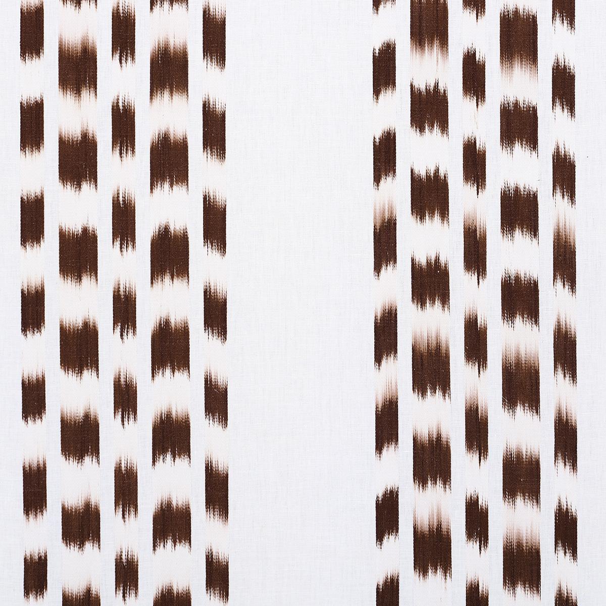 Schumacher Izmir Ikat Stripe Cocoa Fabric