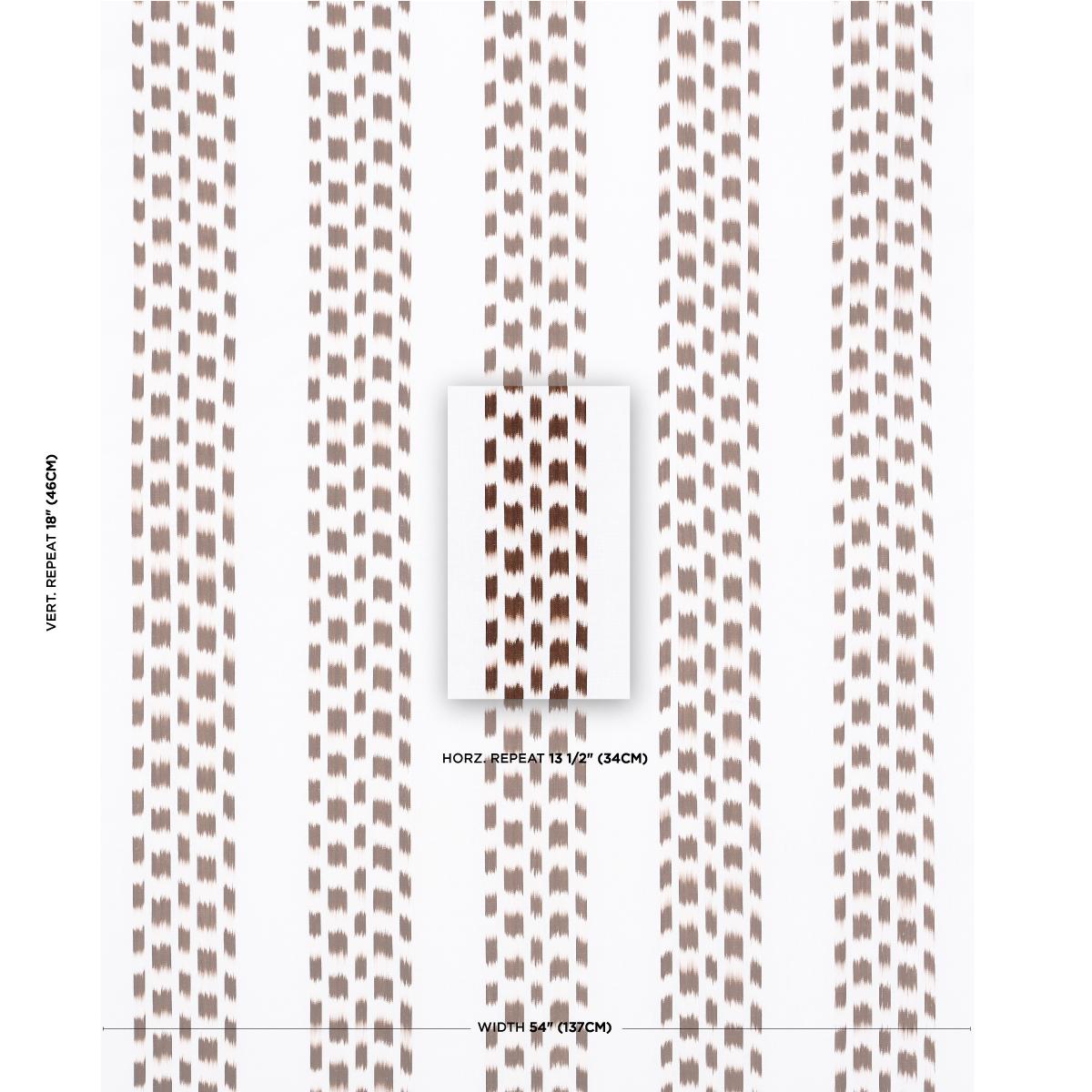 Schumacher Izmir Ikat Stripe Cocoa Fabric