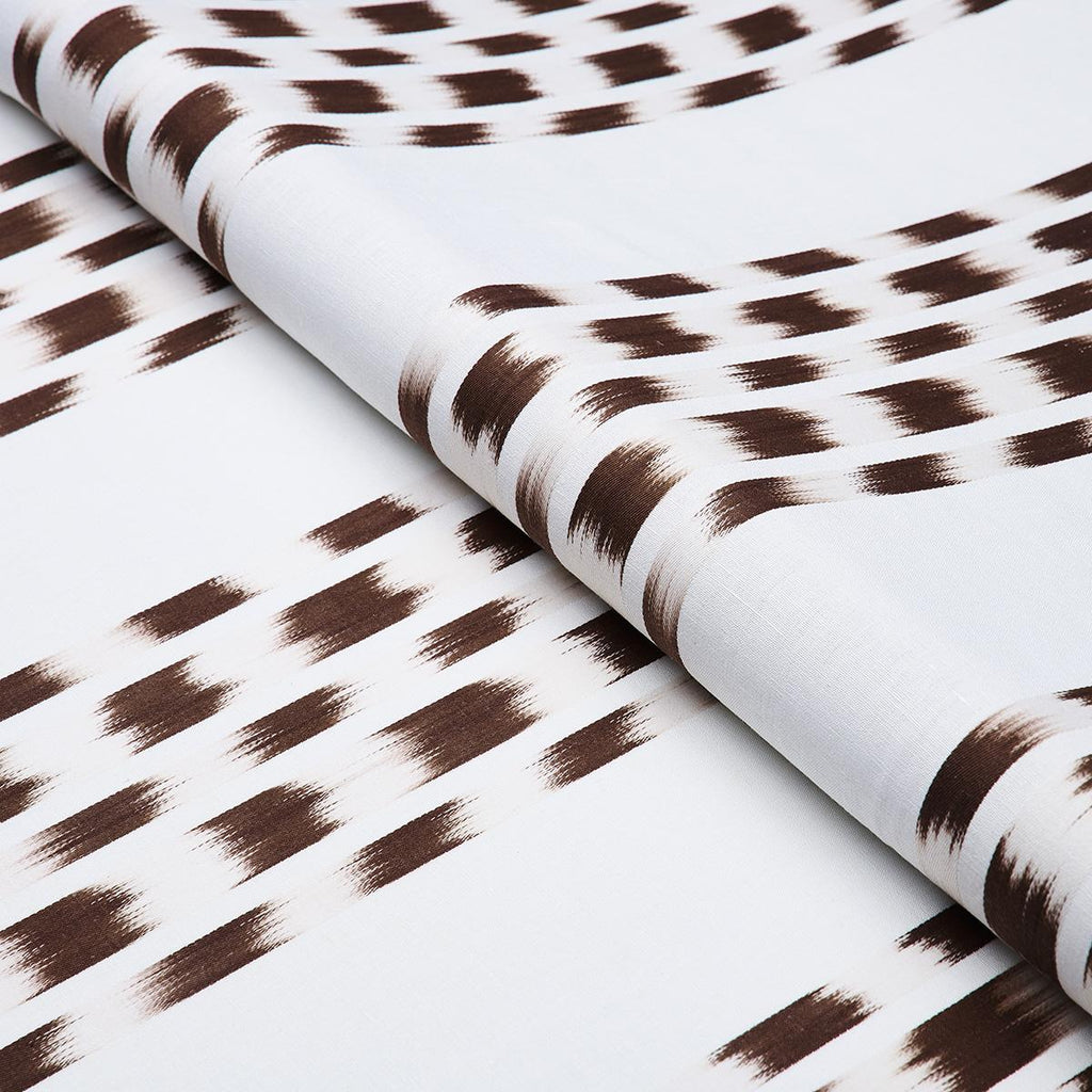 Schumacher Izmir Ikat Stripe Cocoa Fabric