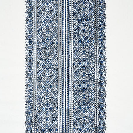 Schumacher Toledo Embroidery Navy Fabric