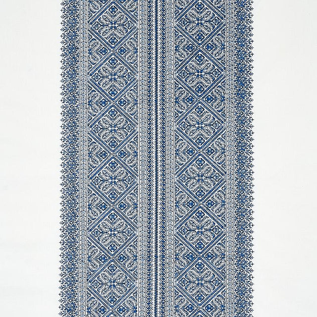 Schumacher Toledo Embroidery Navy Fabric