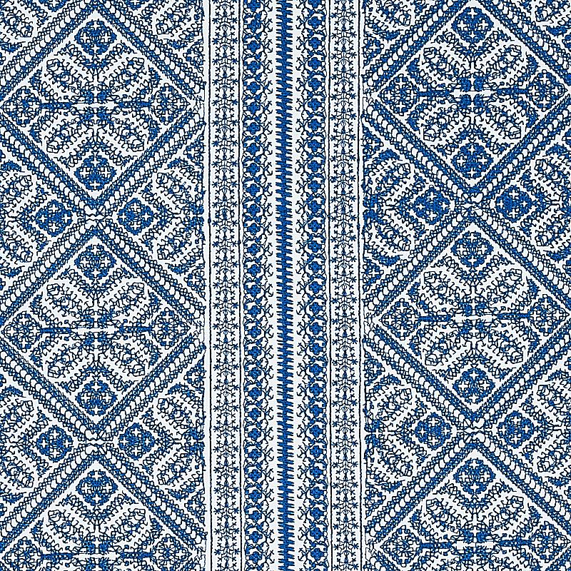 Schumacher Toledo Embroidery Navy Fabric