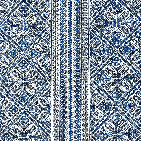 Schumacher Toledo Embroidery Navy Fabric