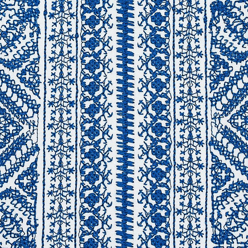 Schumacher Toledo Embroidery Navy Fabric