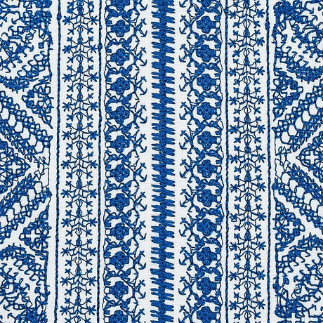 Schumacher Toledo Embroidery Navy Fabric