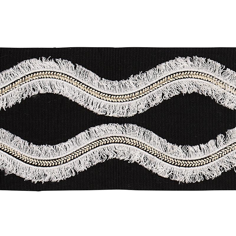 Schumacher Ogee Embroidered Tape Black Trim