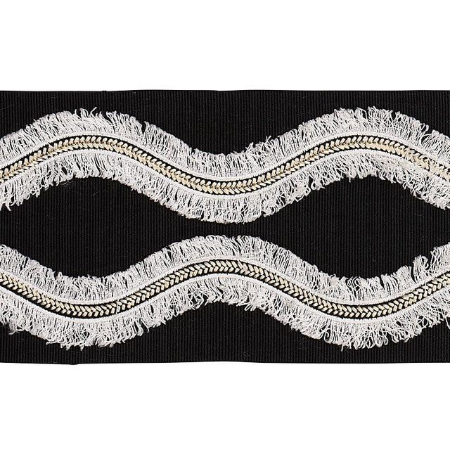 Schumacher Ogee Embroidered Tape Black Trim