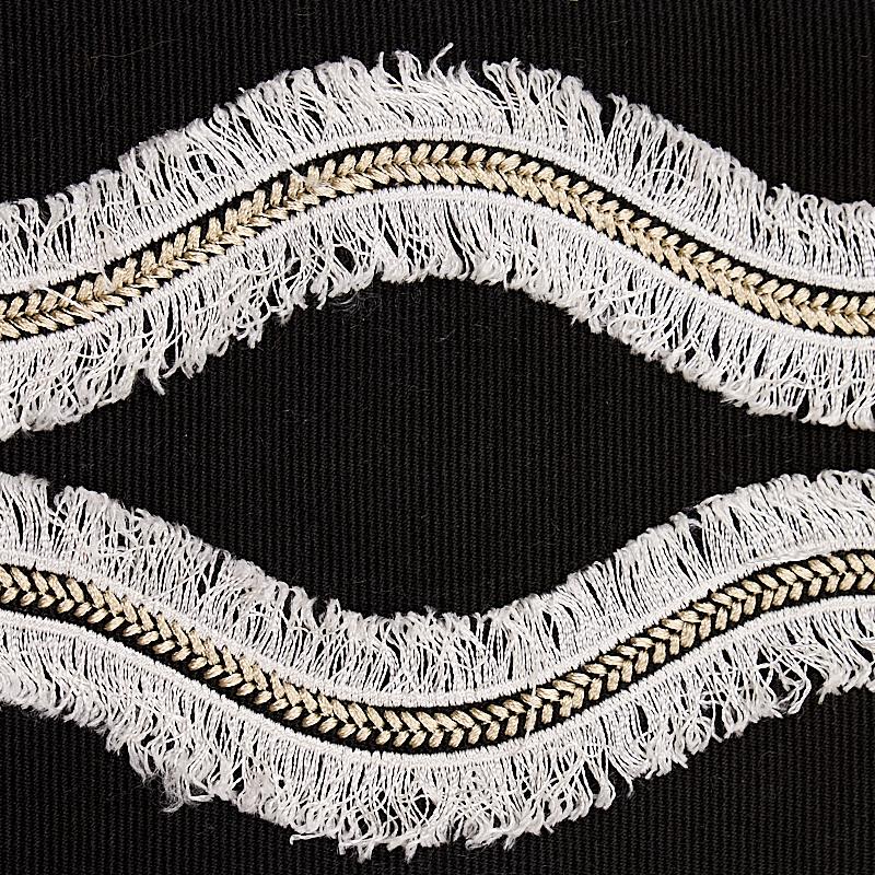 Schumacher Ogee Embroidered Tape Black Trim