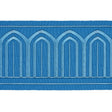 Schumacher Teal Arches Embroidered Tape Wide