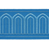 Schumacher Teal Arches Embroidered Tape Wide