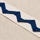 Schumacher Navy On Ivory Lazare Appliqu Tape