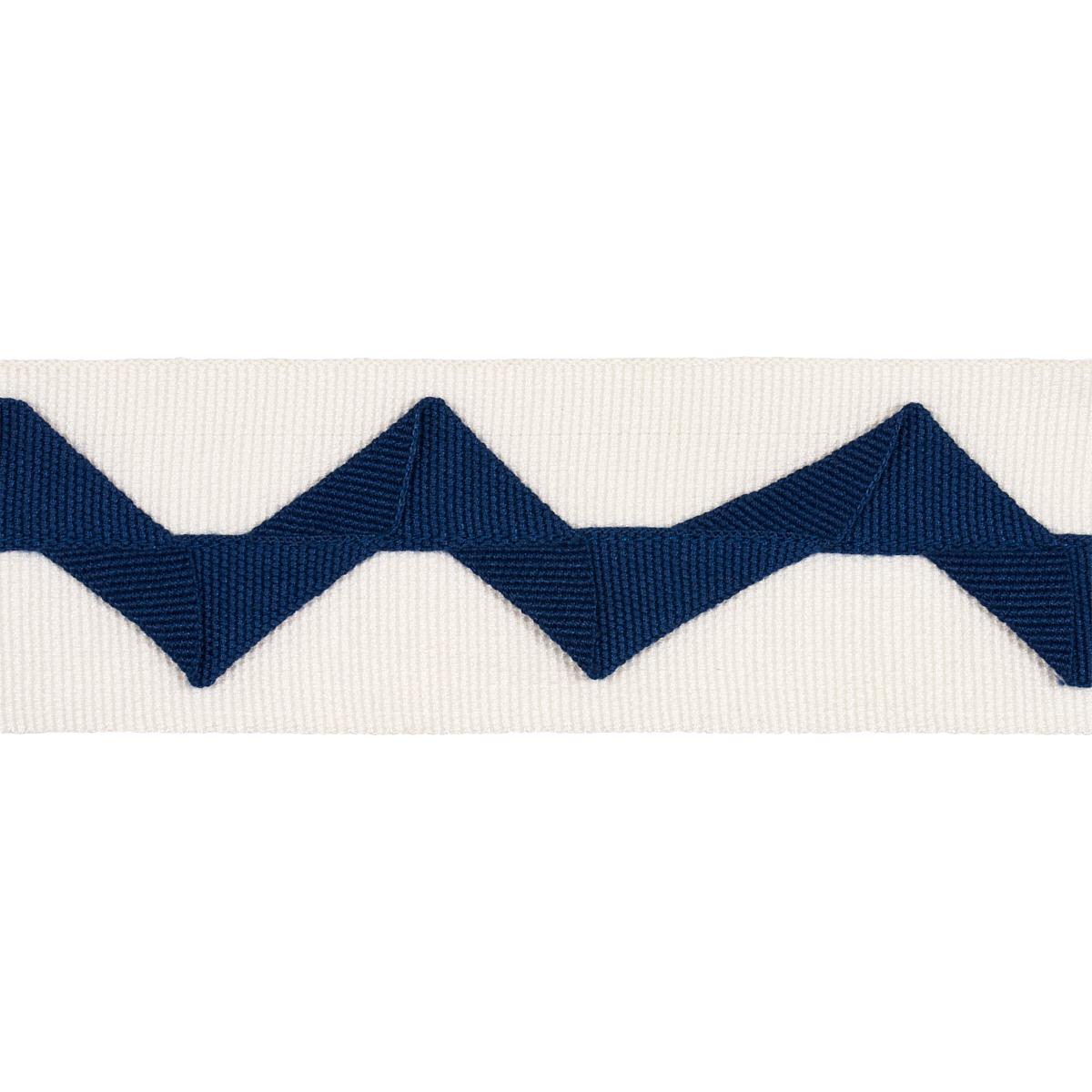 Schumacher Navy On Ivory Lazare Appliqu Tape
