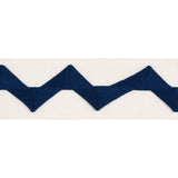 Schumacher Navy On Ivory Lazare Appliqu Tape