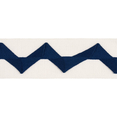 Schumacher Navy On Ivory Lazare Appliqu Tape