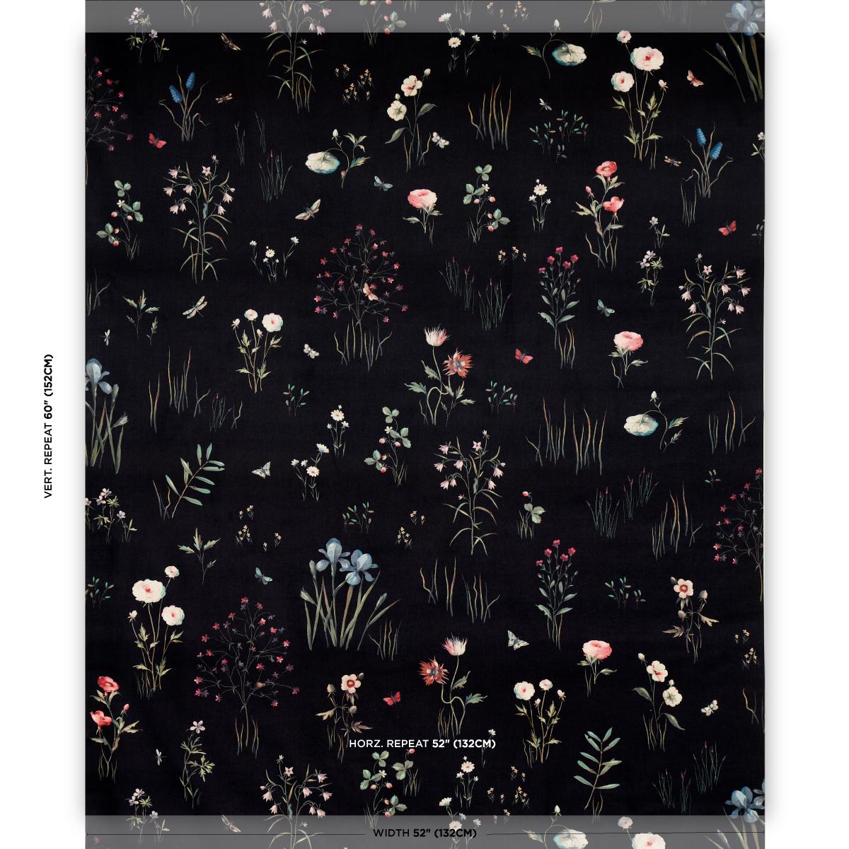 Schumacher Primavera Velvet Black Fabric