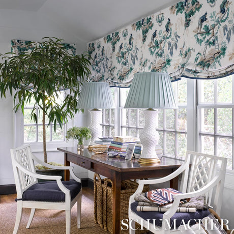 Schumacher Plaisirs De La Chine Emerald & Peacock Fabric