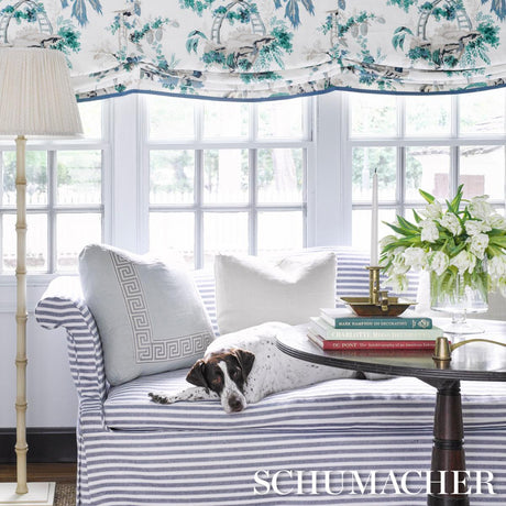 Schumacher Plaisirs De La Chine Emerald & Peacock Fabric