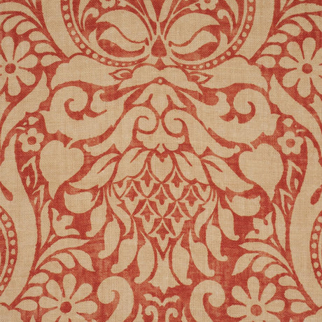 Schumacher Valencay Damask Terracotta Fabric
