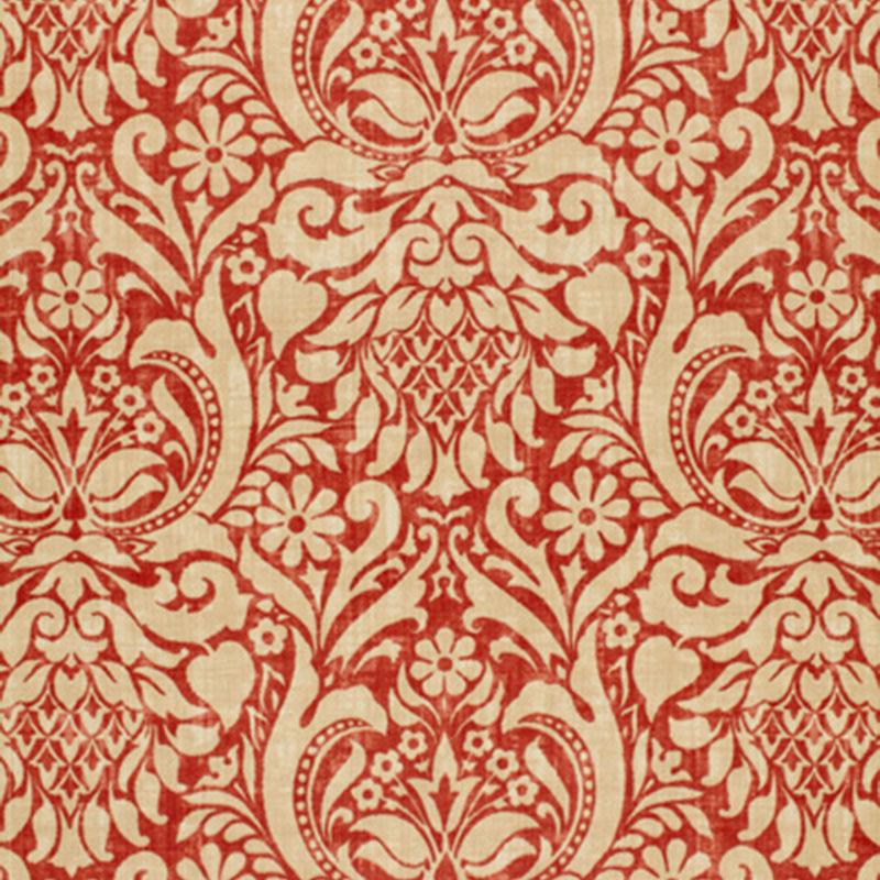 Schumacher Valencay Damask Terracotta Fabric