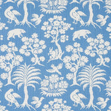 Schumacher Woodland Silhouette Blue Fabric