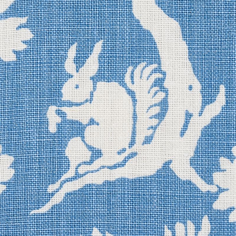 Schumacher Woodland Silhouette Blue Fabric
