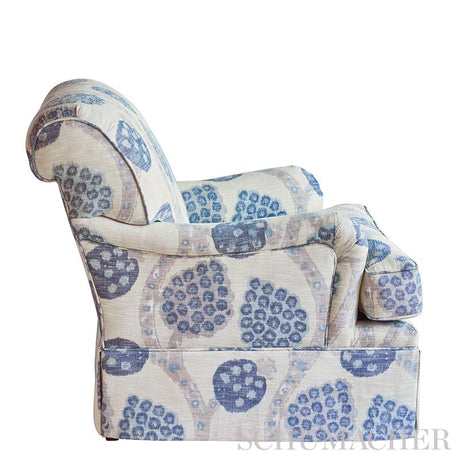 Schumacher Annabel Warp Print Blue Fabric