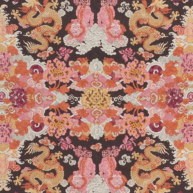 Schumacher Magic Mountain Dragon Aubergine Fabric