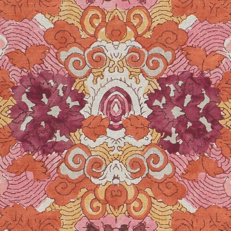 Schumacher Magic Mountain Dragon Aubergine Fabric