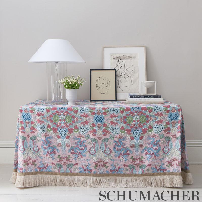 Schumacher Magic Mountain Dragon Aubergine Fabric