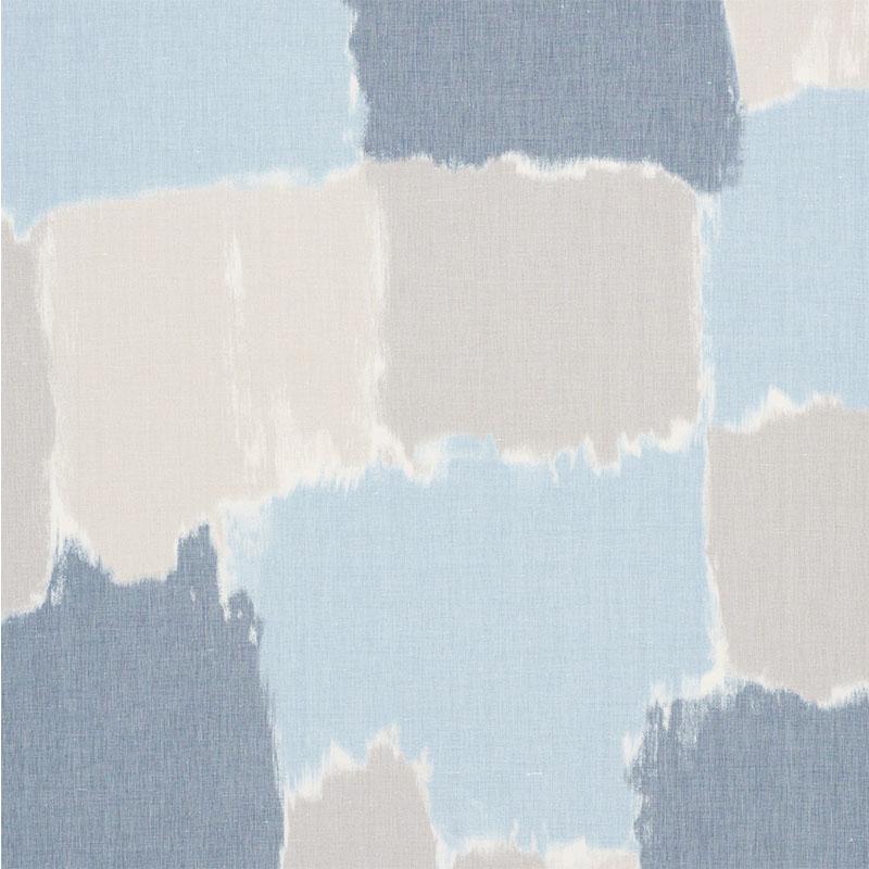 Schumacher Colorblock Ikat Denim Fabric