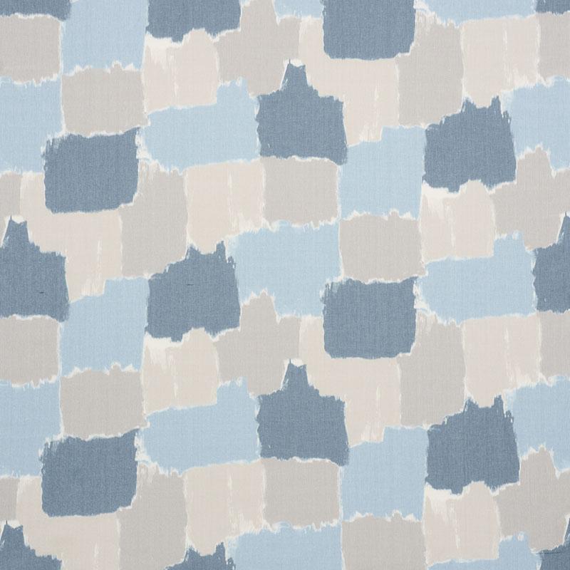 Schumacher Colorblock Ikat Denim Fabric