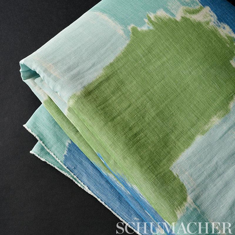 Schumacher Colorblock Ikat Denim Fabric
