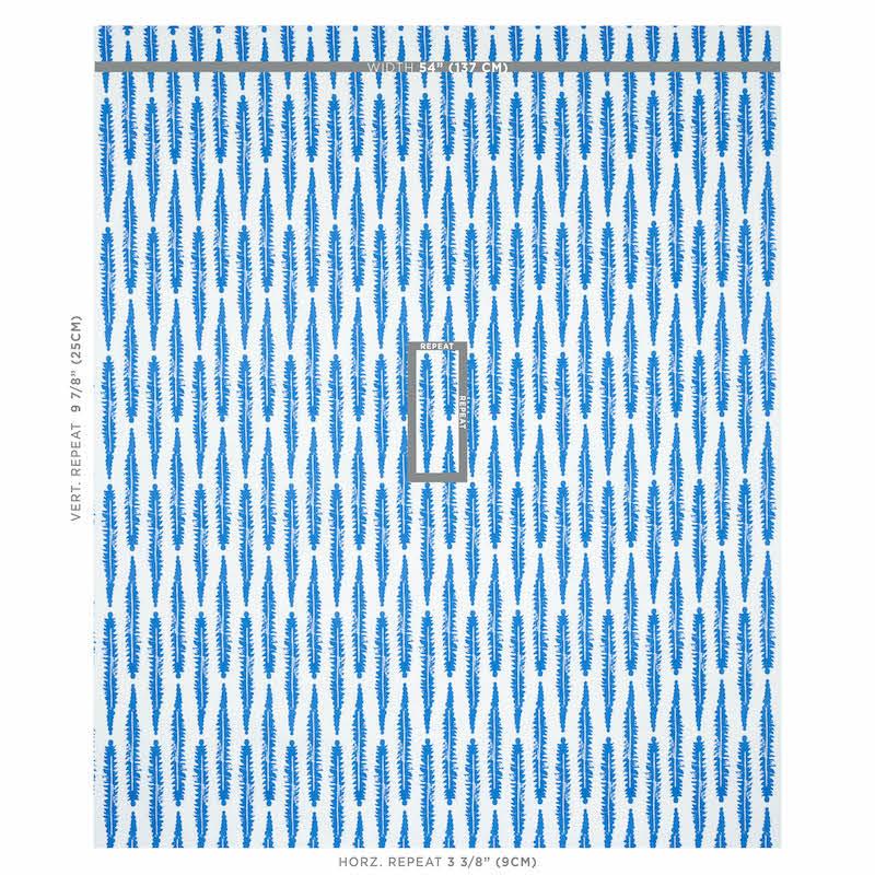 Schumacher Fern Blue Fabric