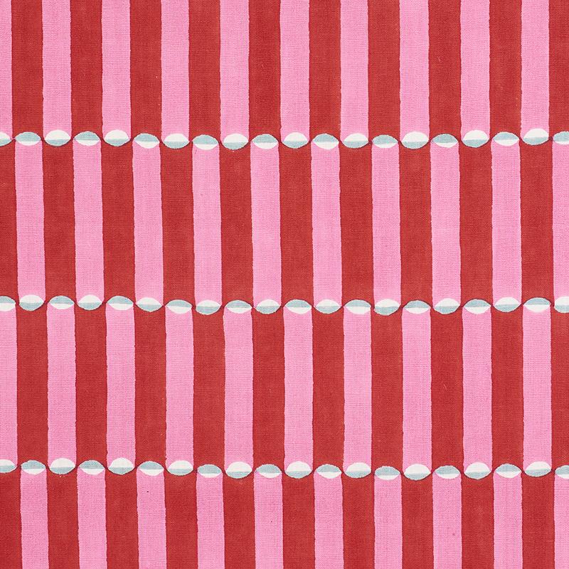 Schumacher Luna Hand Block Print Pink & Red Fabric