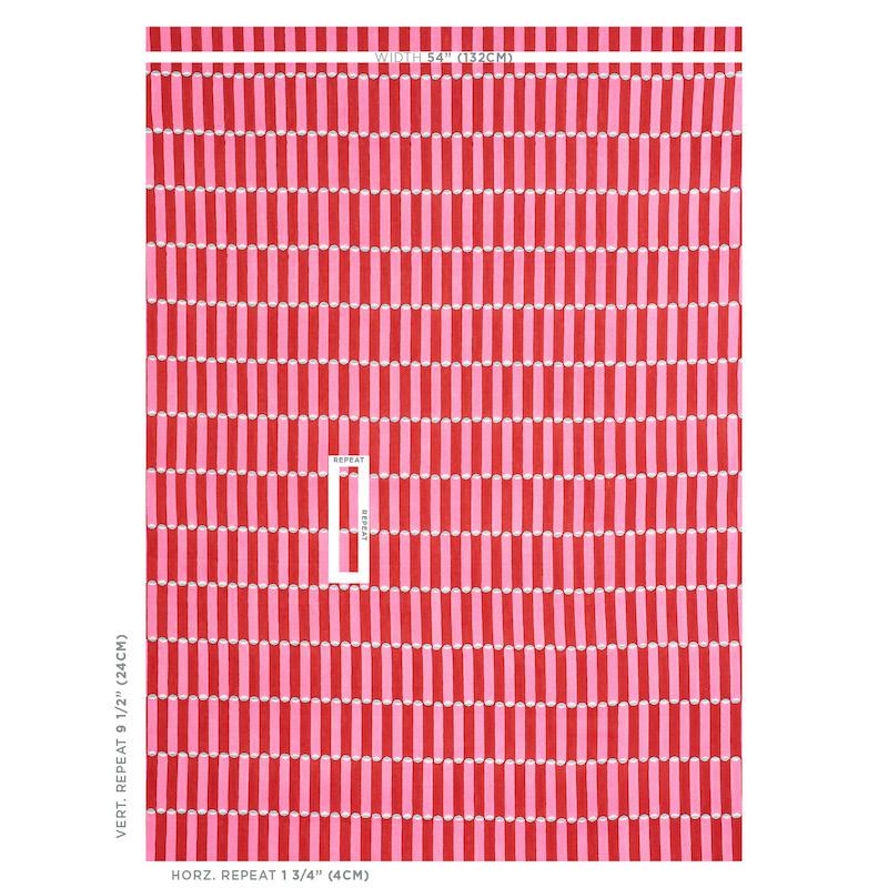 Schumacher Luna Hand Block Print Pink & Red Fabric