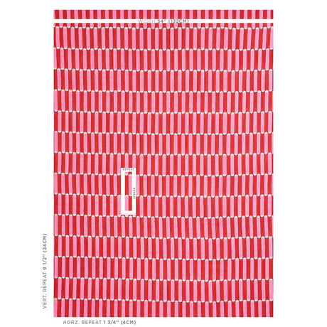 Schumacher Luna Hand Block Print Pink & Red Fabric