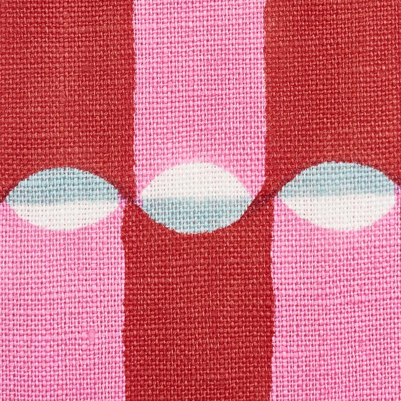 Schumacher Luna Hand Block Print Pink & Red Fabric