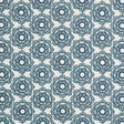 Schumacher Rose Hand Block Print Blue Fabric