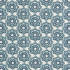 Schumacher Rose Hand Block Print Blue Fabric