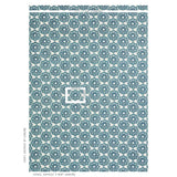 Schumacher Rose Hand Block Print Blue Fabric