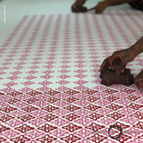 Schumacher Pattee Hand Block Print Pink Fabric