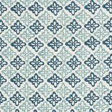 Schumacher Pattee Hand Block Print Blue Fabric