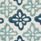 Schumacher Pattee Hand Block Print Blue Fabric