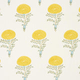 Schumacher Marigold Hand Block Print Yellow Fabric