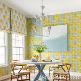 Schumacher Marigold Hand Block Print Yellow Fabric